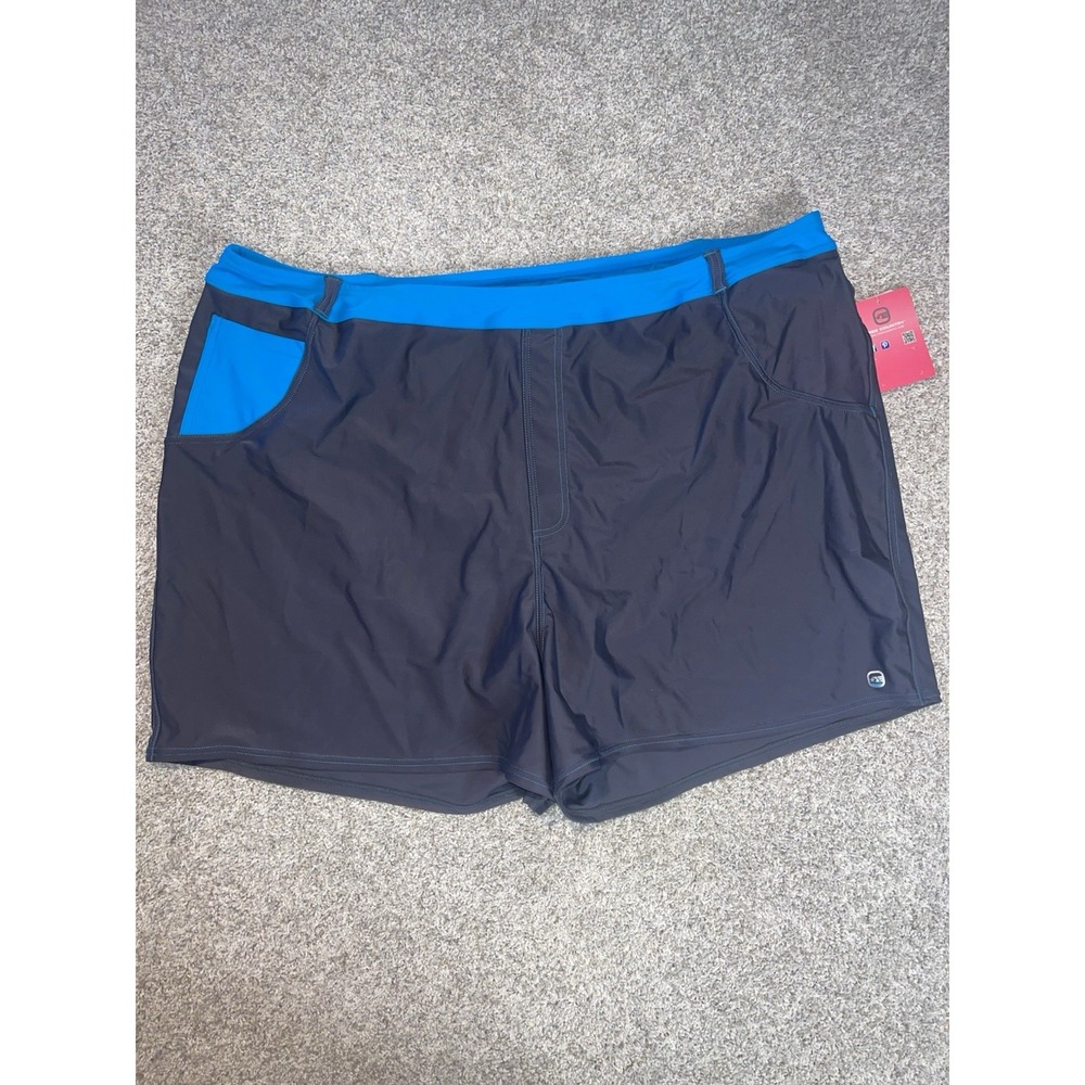 Free Country Swim Shorts Womens Plus Size 3X Gray Aqua NWT